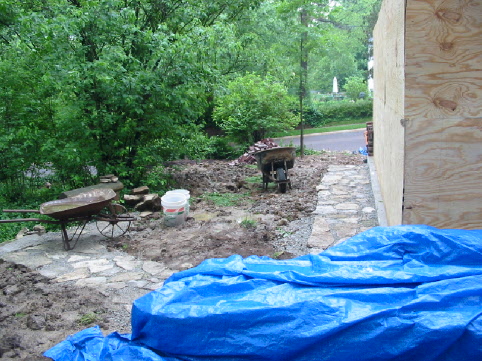 House Addition 2003 May 25 stone path